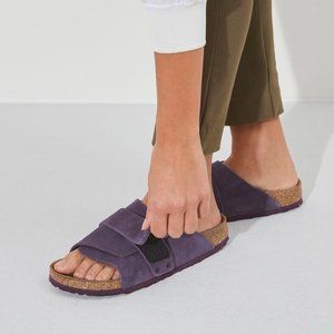 Birkenstock Kyoto Suede Sandals in Wine Purple Size 36 Narrow